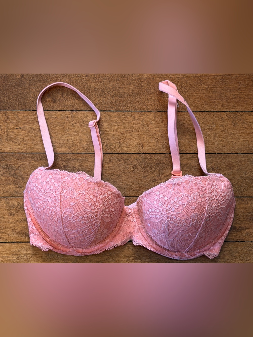 PINK Victorias Secret Lace Push-Up Pink Bra 34B